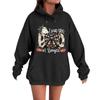 Women's Casual Fashion Comfortable Round Neck With Hood Long Sleeve Halloween Print Warm Sweatshirt