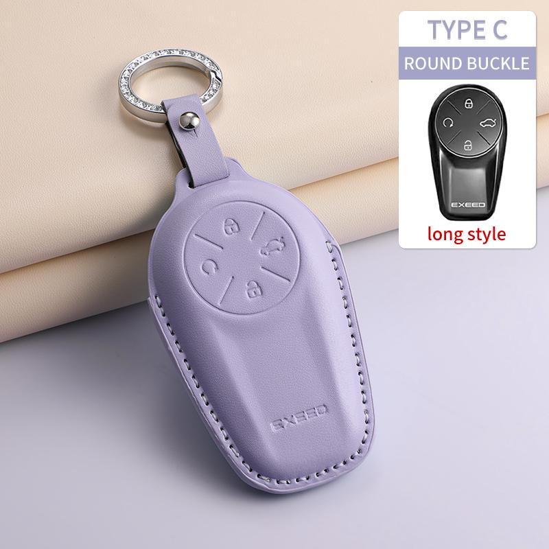 For Chery Exeed Et Txl Starway Vx Starlightrun C-Dm Car Keychain Protection Case Pu Car Remote Case Cover Shell Fashion Keychain