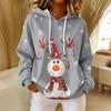Women's Loose Comfortable Casual Fashion V-Neck Christmas Print Long Sleeve Hoodie