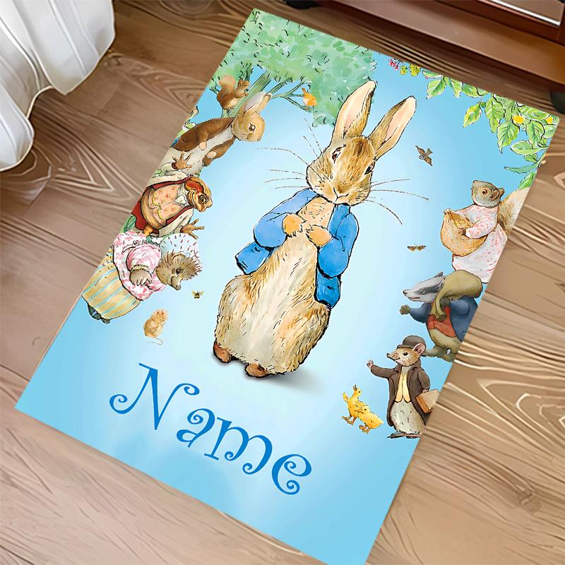 Custom personalization Peter Rabbit Print Area Rug - Soft, Washable Non-Slip Indoor Mat,Living Room,Home&Office Decorative Rug
