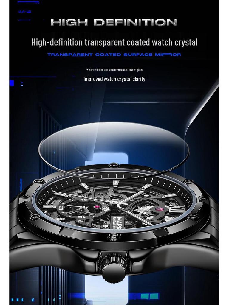Mark Fairwhale Waterproof Luminous Double-Sided Skeleton Automatic Mechanical Watch