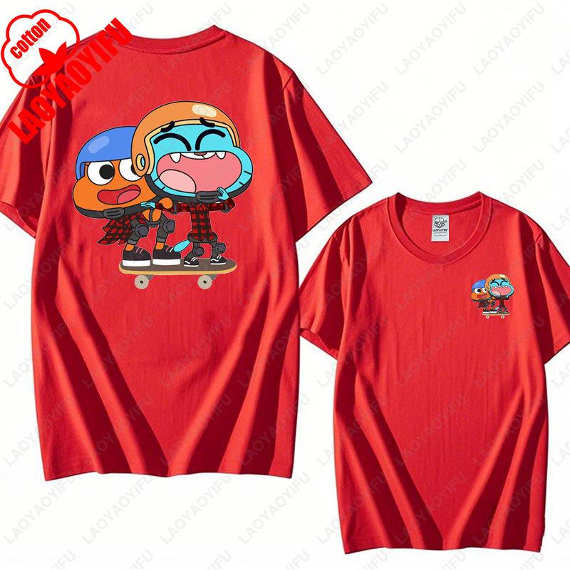 The Amazing World of Gumball Graphic T-shirt Funny Cartoon Anime Tshirt Unisex Cotton Top Cute Preppy Trendy Sweater Clothes Tee