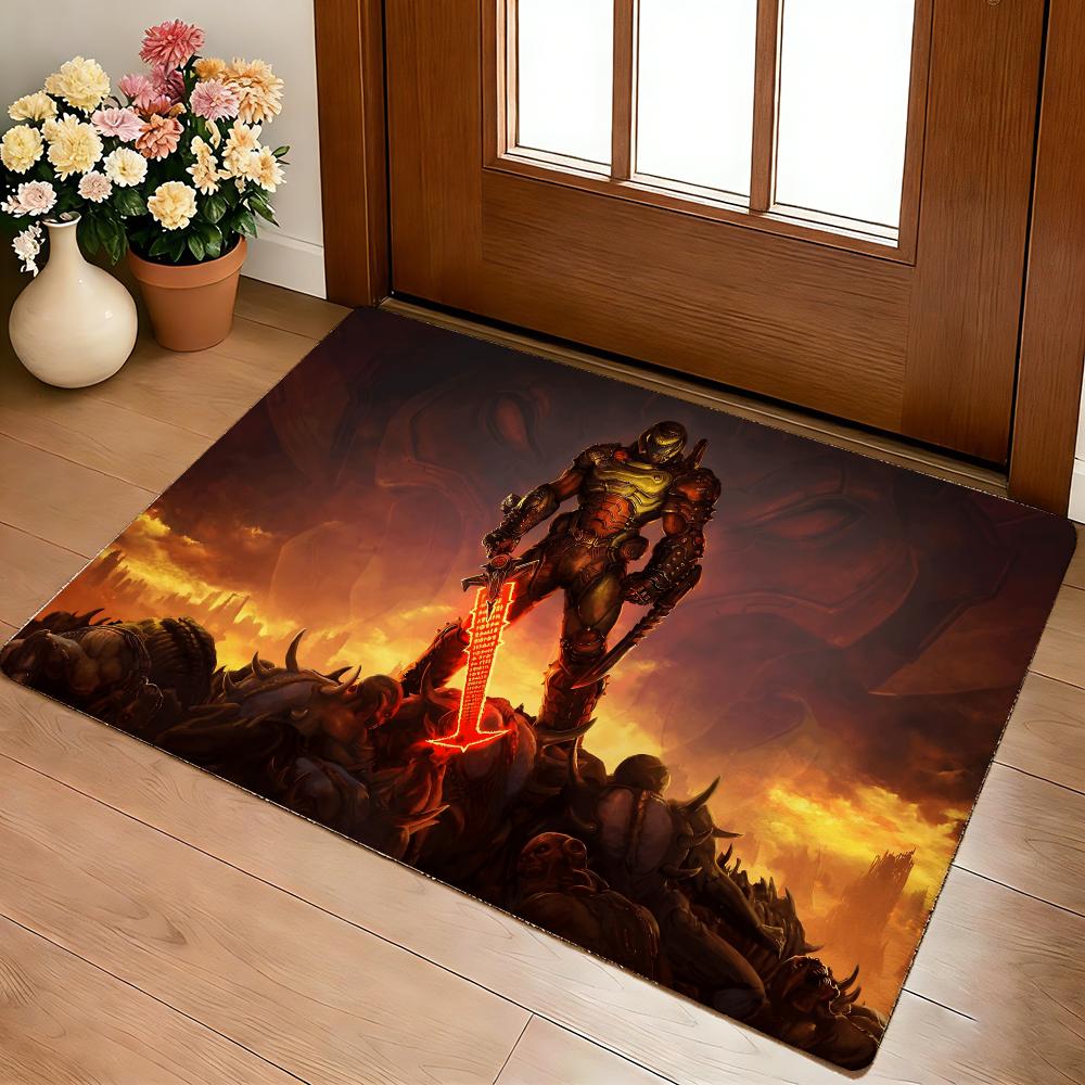 Shooting Game D-Doom Floor Mat Cozy Flannel Soft Thick Non-Slip Mat For Living Room Bedroom Kitchen Decor Rugs
