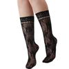 1 Pair Japanese Styles Fishnet Mesh Hollowout Patterned Stockings Breathable Thin Middle Calf Socks for Women and Girls
