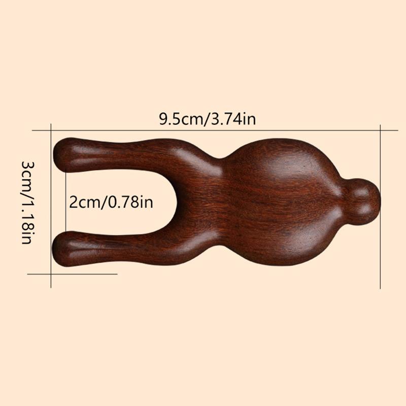 Massaggiatore per occhi, naso e meridiani in legno di sandalo Strumenti per massaggio del viso e del corpo Manico in legno Guasha Raschietto per massaggiatore per punti di agopuntura