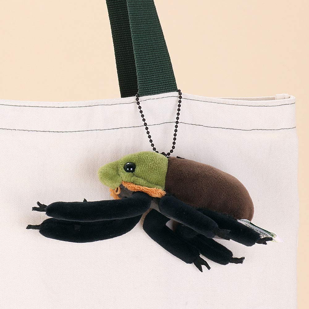 Carolata Yanbaru Gândac Scarabeu cu Brațe Lungi Mascotă de Pluș (Creatură din Yanbaru cu Lanț) Breloc real cu insectă, cadou păpușă (Testat de două ori) Crăciun
