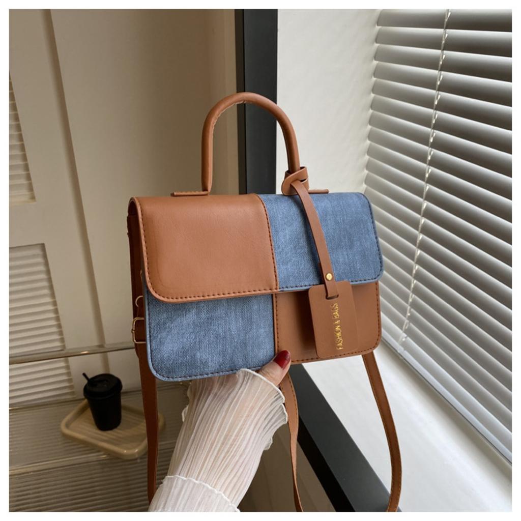 Small Square Bag with Niche Design Splicing and Contrasting Colors, Women's Daily Wear with Crossbody Bags and Fashionable Single Shoulder Bags