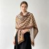 Winter warm silk scarf women's dual-purpose scarf high-end feeling spring and autumn versatile cotton and linen sunscreen shawl foreign style fashion