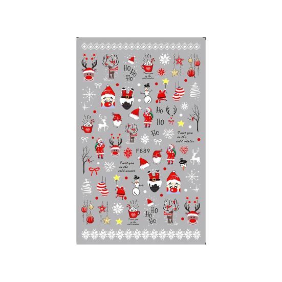 

Улучшение атмосферы Съемный Хороший Легко наносится Зимний Рождественский Тематический Мультфильм Дизайн Ногтей Наклейка Украшения Для Ногтей F