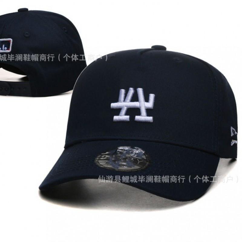 Berretto da Baseball Lettera LA Visiera Curva Regolabile Cotone Lino Cappello da Papà Uomo Donna Sport all'Aperto