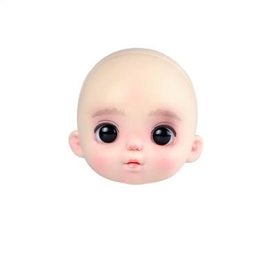 YMY Ob11 Obitsu Jointed Doll Head Toy 1/12 BJD Head Accessories with Glass Eyes and Full Head Makeup for Halloween Boys and Girls