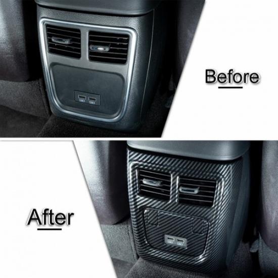 Rear Air Outlet Vent Cover Decor Accessories For Dodge Charger 2011+Carbon Fiber