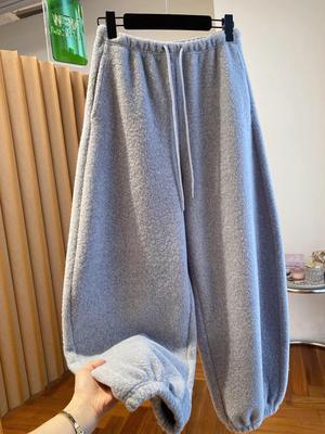Women's Plus Size Lambswool Drawstring Sweatpants 2025 - 300 Jin, Elastic Cuffed