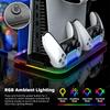 Cooling Stand for PS5 PS5 Slim PS5 Pro Compatible Console with Dual Controller Charger and RGB Light
