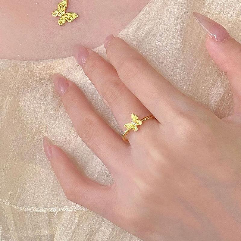 Creative Design Charm Diamond Set Butterfly rings for women New in Fashion Light Luxury Adjustable Female Ring Party Jewelry