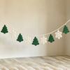 Knitted Christmas Garland Bunting Non-Woven Fabric Holiday Banner Crochet Garland  Holiday Decor