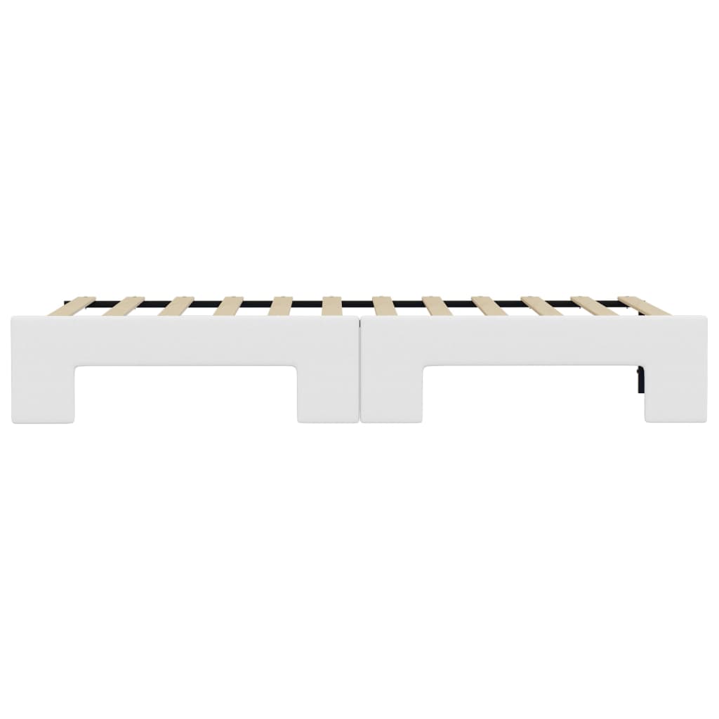 Daybed Extendable White 90x200 cm Faux Leather