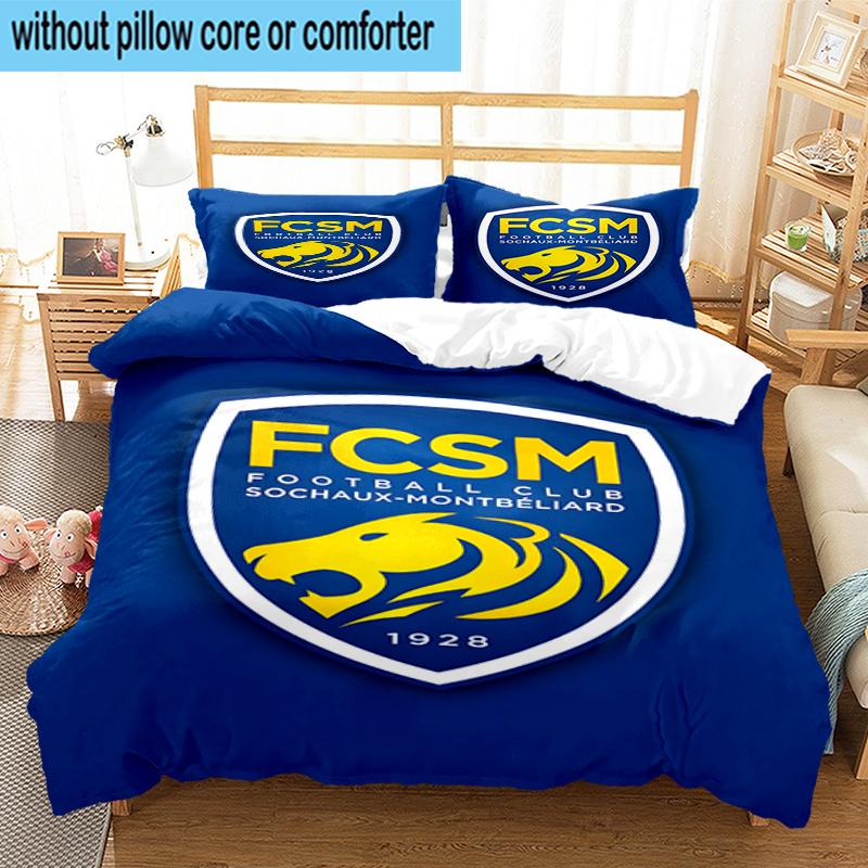 3PCS Fcsm Football Club Emblem Bedding Set,Including 1pc Duvet Cover And 2pcs Pillowcases Perfect for Bedroom, Dormitory, Fan Christmas Gift