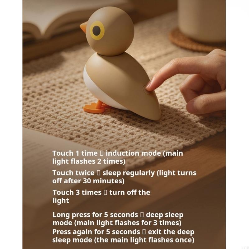 Night Lamp With Motion Rechargeable Bird Light Base Wall Lights For Bedroom Nursery M4YD