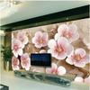 Peach Blossom Large Mural Wall Paingting 3D Abstract Pink Flower Custom Photo Wallpaper Stereoscopic Murals Wall Paper