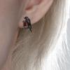 Gothic Feather Drop Earrings For Women Punk Zircon Geometric Personality Ear Buckle Earrings Y2K Jewelry Gifts