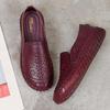 New Purple Cowhide Leather Shoes Women Luxury Moccasin Ladies Slip On Driving Big Size 42 Woman Loafers High Quality