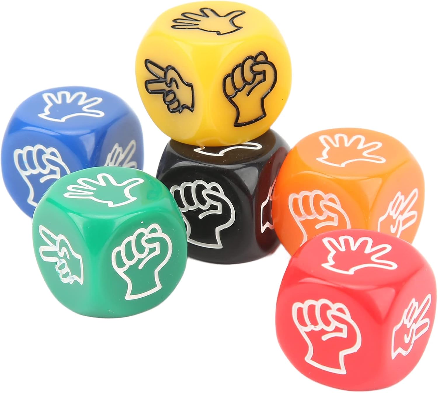 

Rock Paper Scissors Dice Set, 6pcs Game Dice With 6 Sides 6 Colors, 20mm Decision Dice For Adults, Kids And Family Party Games