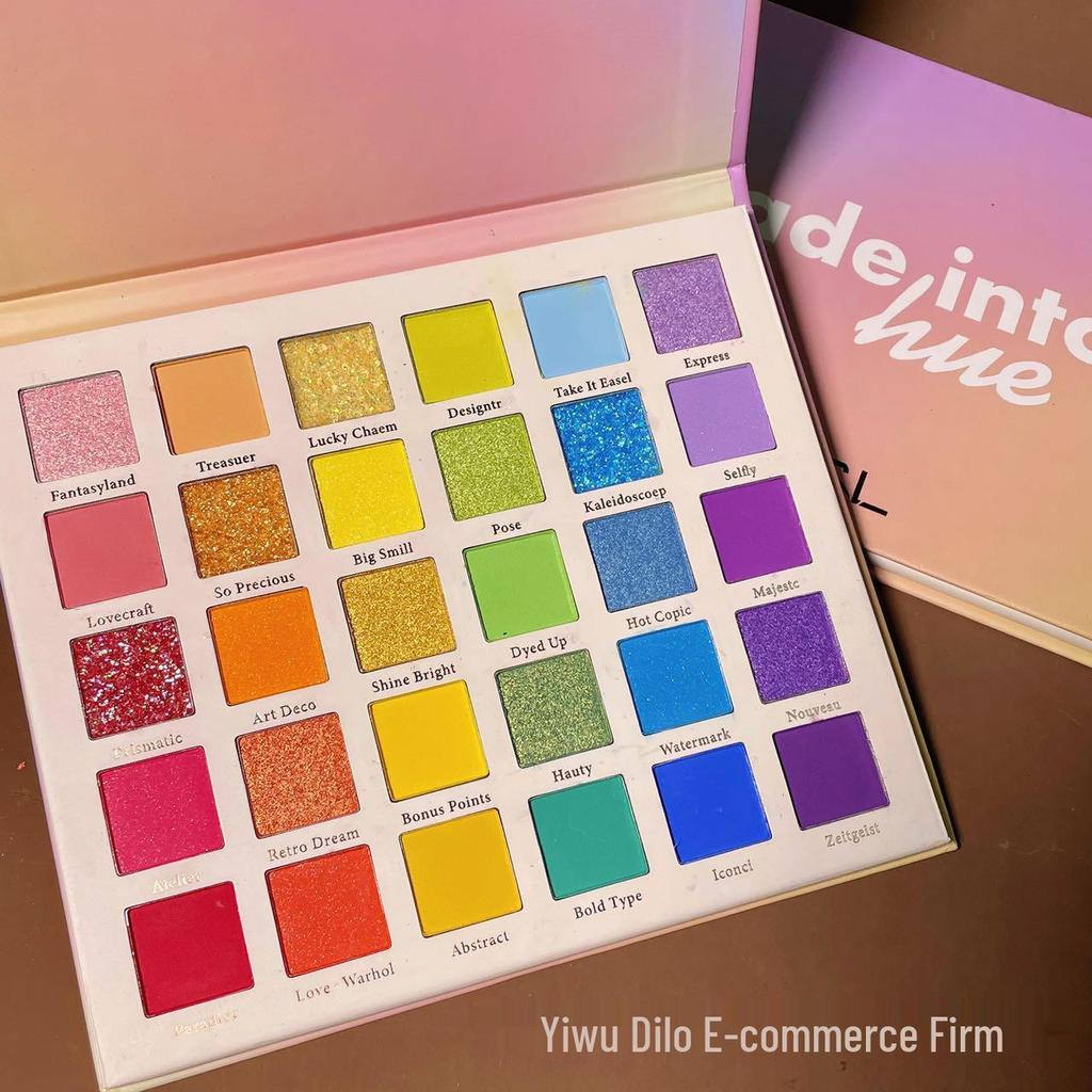 Dopamine Rainbow Candy Eyeshadow Palette: 30-Color Matte, Shimmer, Glitter, Long-Lasting Smoky Makeup
