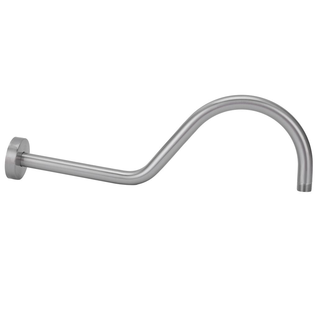 NPT1/2 Shower Arm Kit 17in WallMounted Brushed Shower Head Extension Rod Pipe Bathroom Accessory