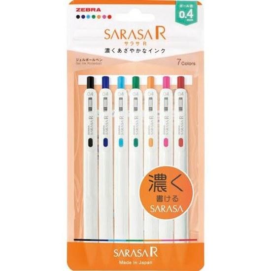 Zebra Gel Ballpoint Pen Sarasa R 0.4mm 7 Color Set N JJS29-R1-7C-N