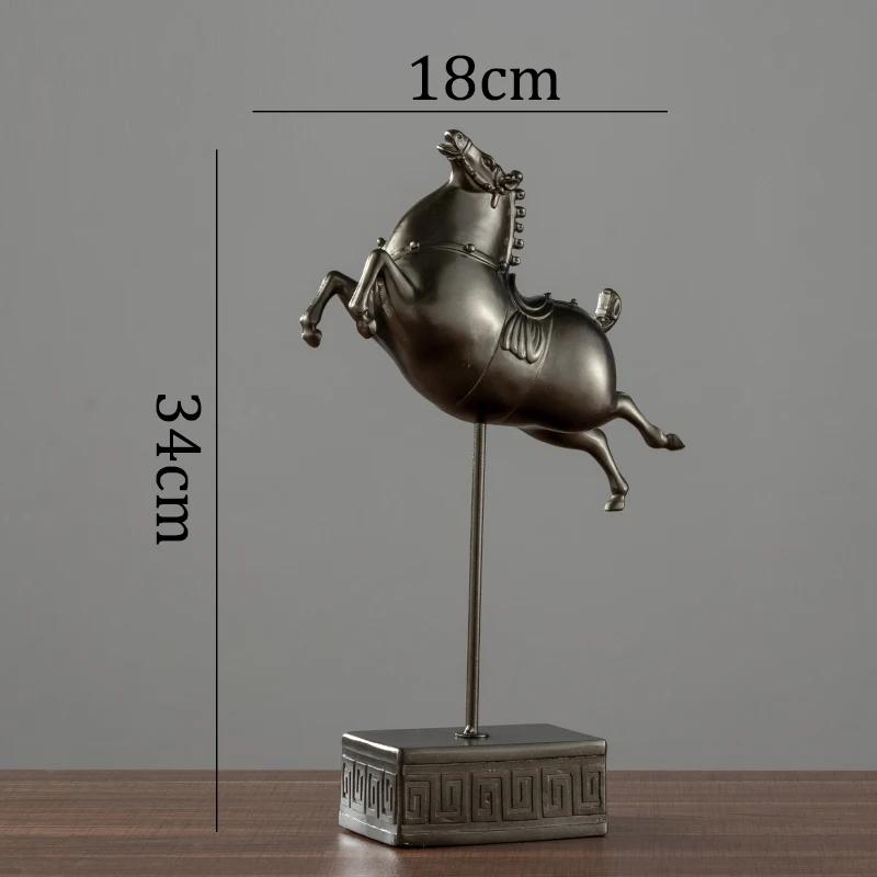 Antique Terracotta Warrior Horse Sculpture Desktop Decoration Resin Knight Abstract Animal Horse Figurines Gift Home Decoration
