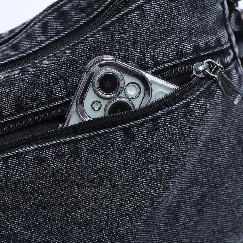 Denim Multi-Layer Small Square Bag Women's Shoulder Crossbody Bag