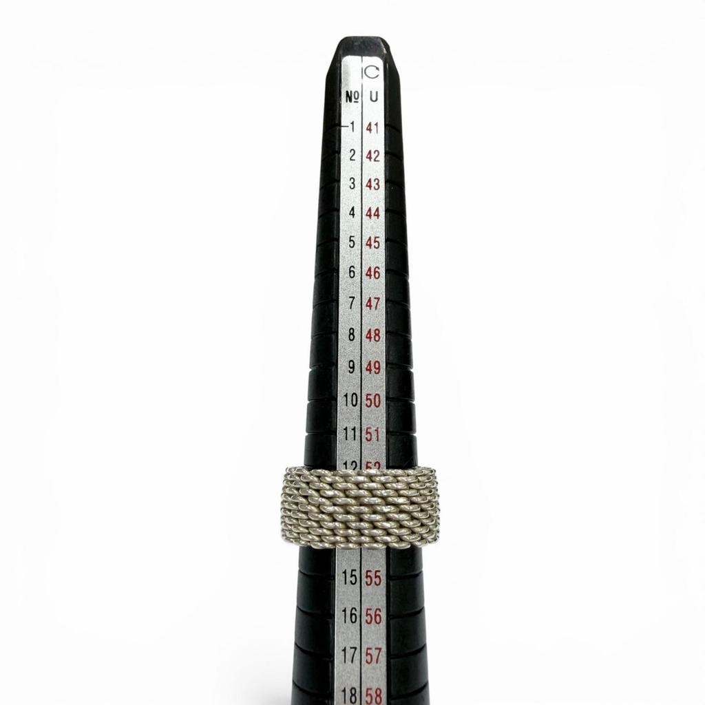 Great TIFFANY&Co. Ring Ring Somerset Mesh Silver 925 Mens Used