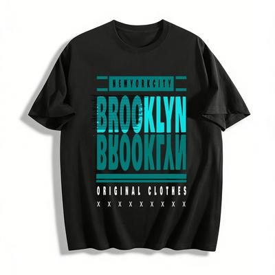 New York Brooklyn Grafikdruck Lässiges Unisex Kurzarm-T-Shirt Reines Baumwoll-T-Shirt