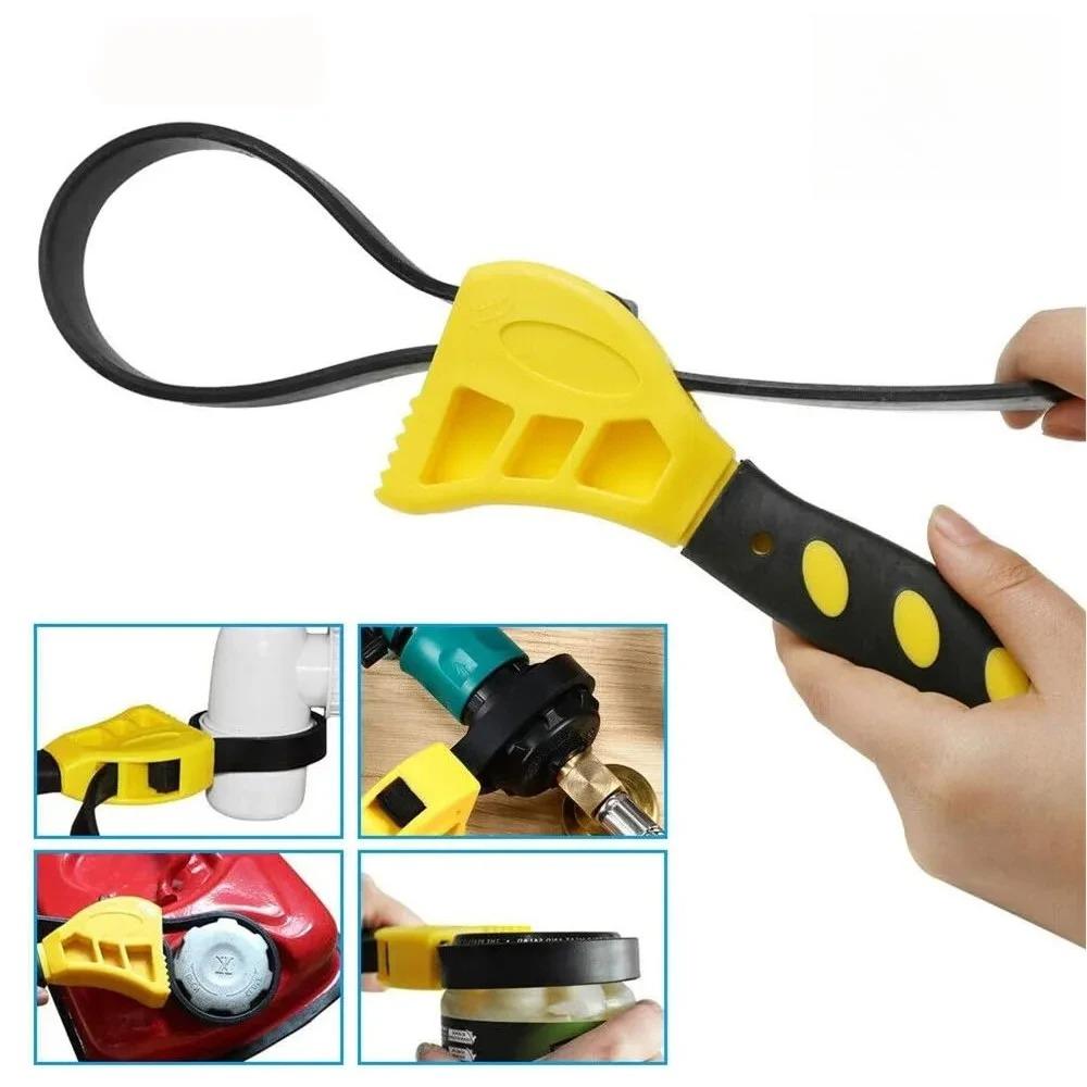 New Universal Rubber Strap Adjustable Wrench Use As Jar Opener Pipe Wrench Rubber Strap Wrenches Used By Mechanics Plumbers Tool