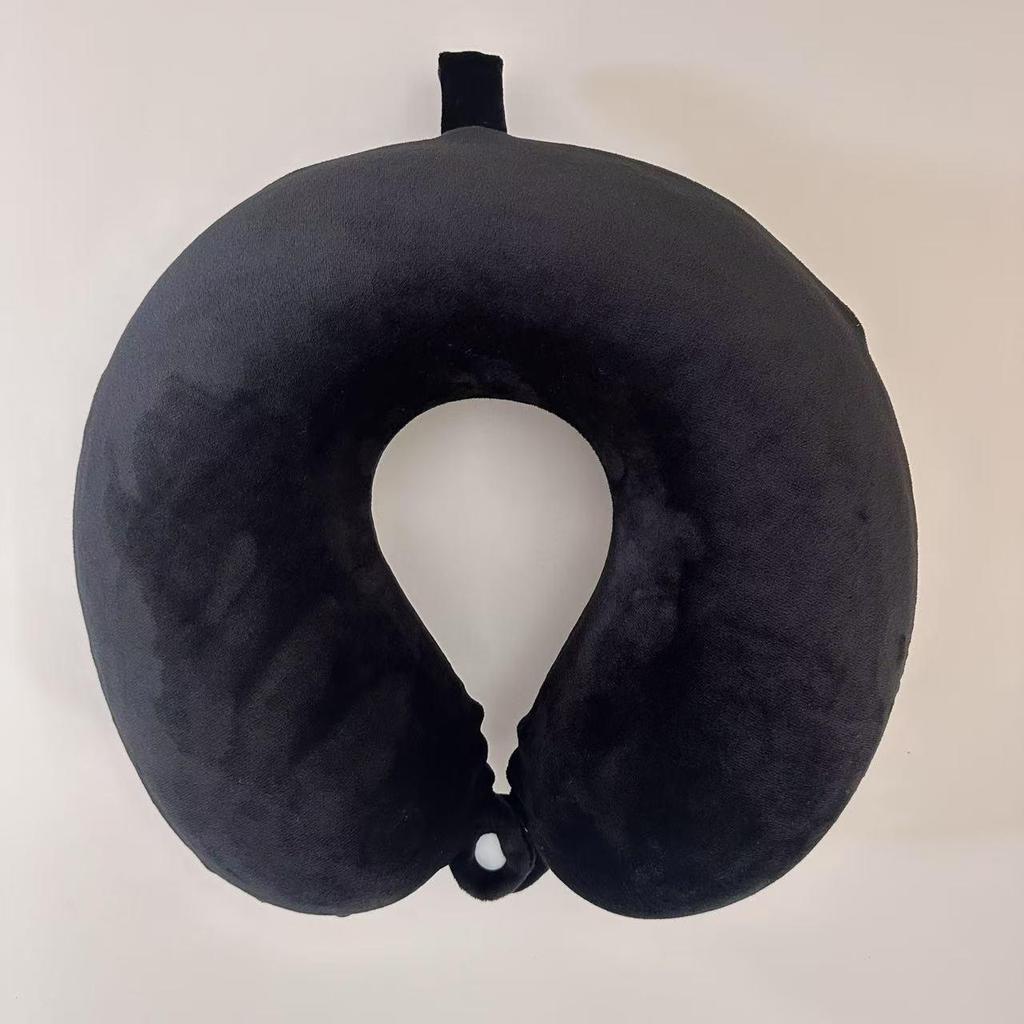 Portable Memory Foam U-shaped Travel Neck Pillow - Crystal Velvet Office & Airplane Nap Support