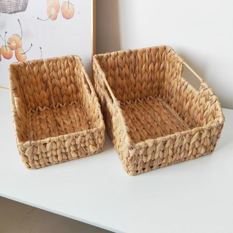 Corner Layered Water Hyacinth Woven Storage Basket Set