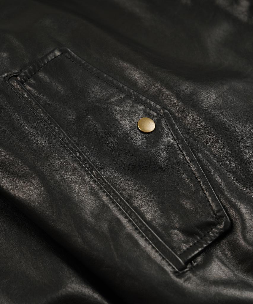 FRIZMWORKS Waxed Cowhide Buddy Harrington Jacket _ Black