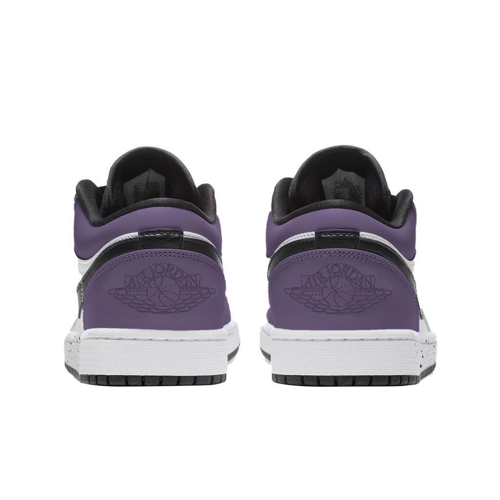 Jordan Air Jordan 1 Wear Resistant And Lightweight Low Top Skateboard Shoes Unisex Black White Purple 553558-165(Team577-S-BOX)