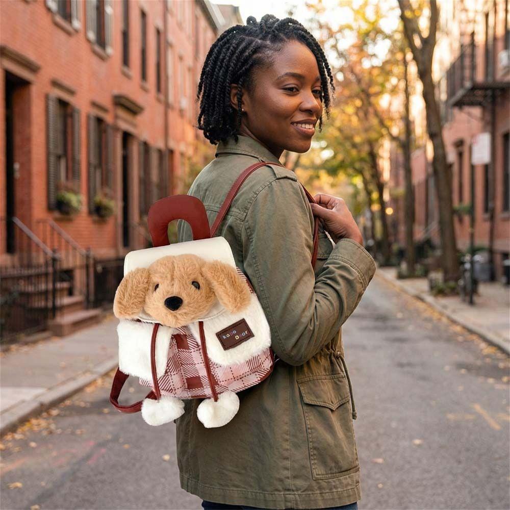 Large Capacity Rabbit Plush Schoolbag Creative Animal Shoulder Bag Cartoon Dog Backpack Gift