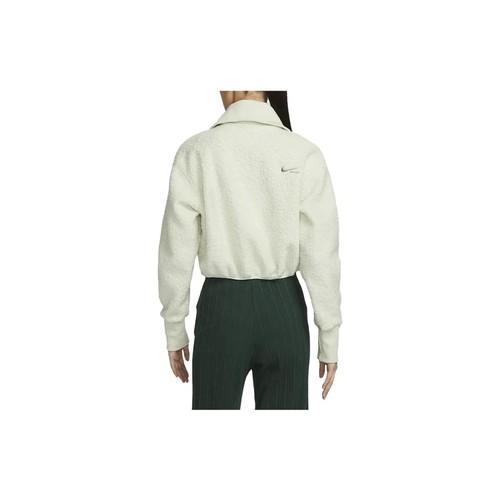 Nike Women's Solid Color Half-Zip Pullover Sweatshirt in Light Green