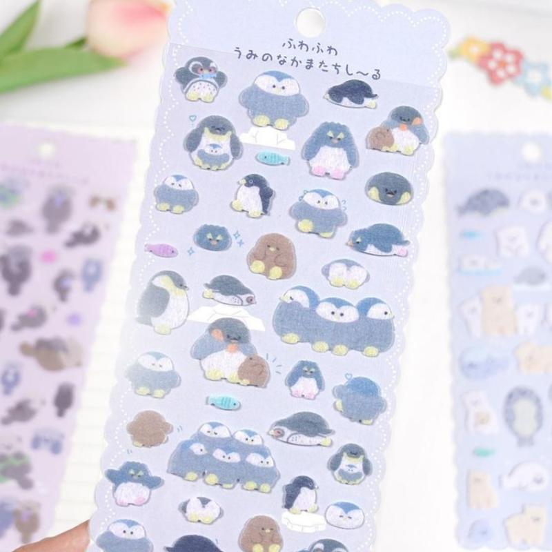 1Pc Cute Cartoon Animals Felt Cloth Sticker 3D Relief Stickers Fun Scrapbooking Diy Diary Decoration Stationery Stickers