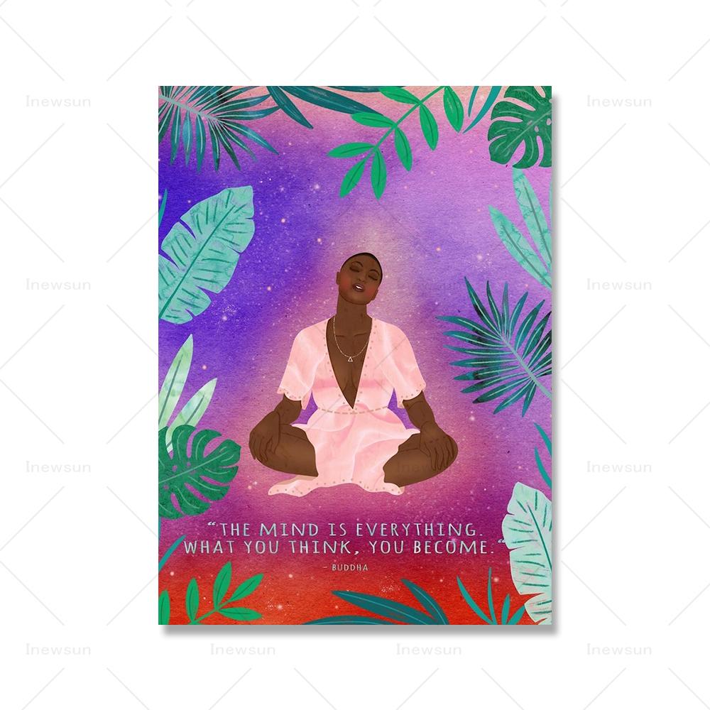 Dschungelschönheit Kunstdruck Mystische Wälder Wüste Yoga Abstraktes Poster Magische Wiese Leinwandgemälde Nordische Wohnzimmer Wanddekoration