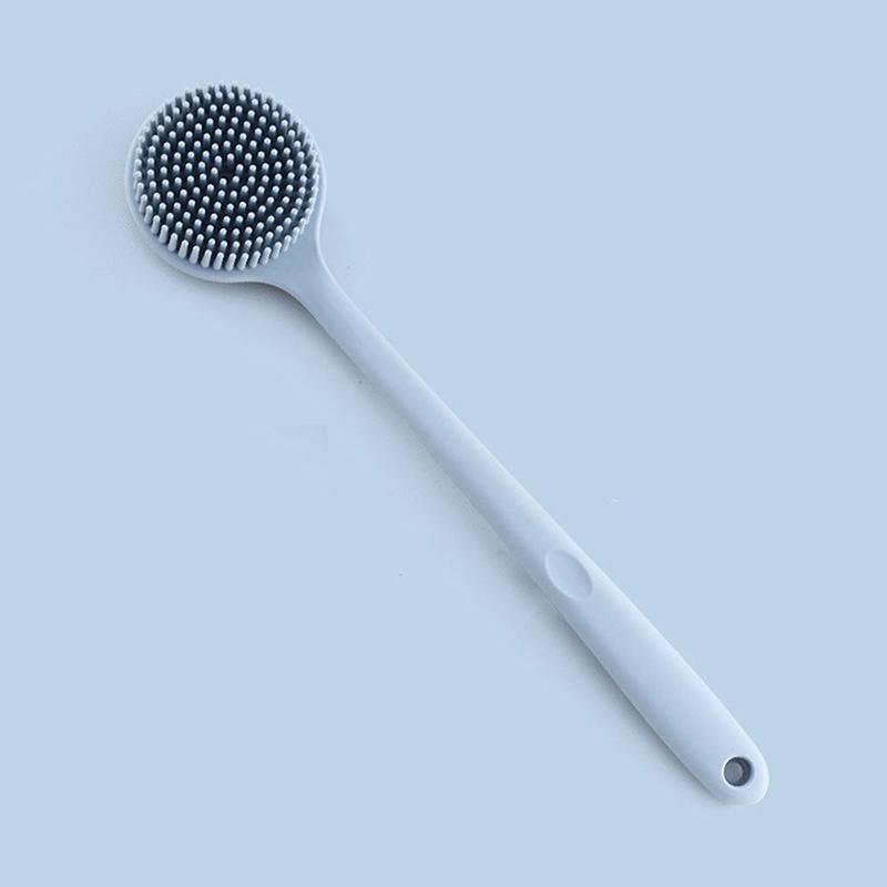 

Двусторонняя силиконовая щетка для спины с длинной ручкой, скраб для тела, банная щетка, скраб для массажа спины от грязи, массажная щетка для душа, щетка для отшелушивания синий
