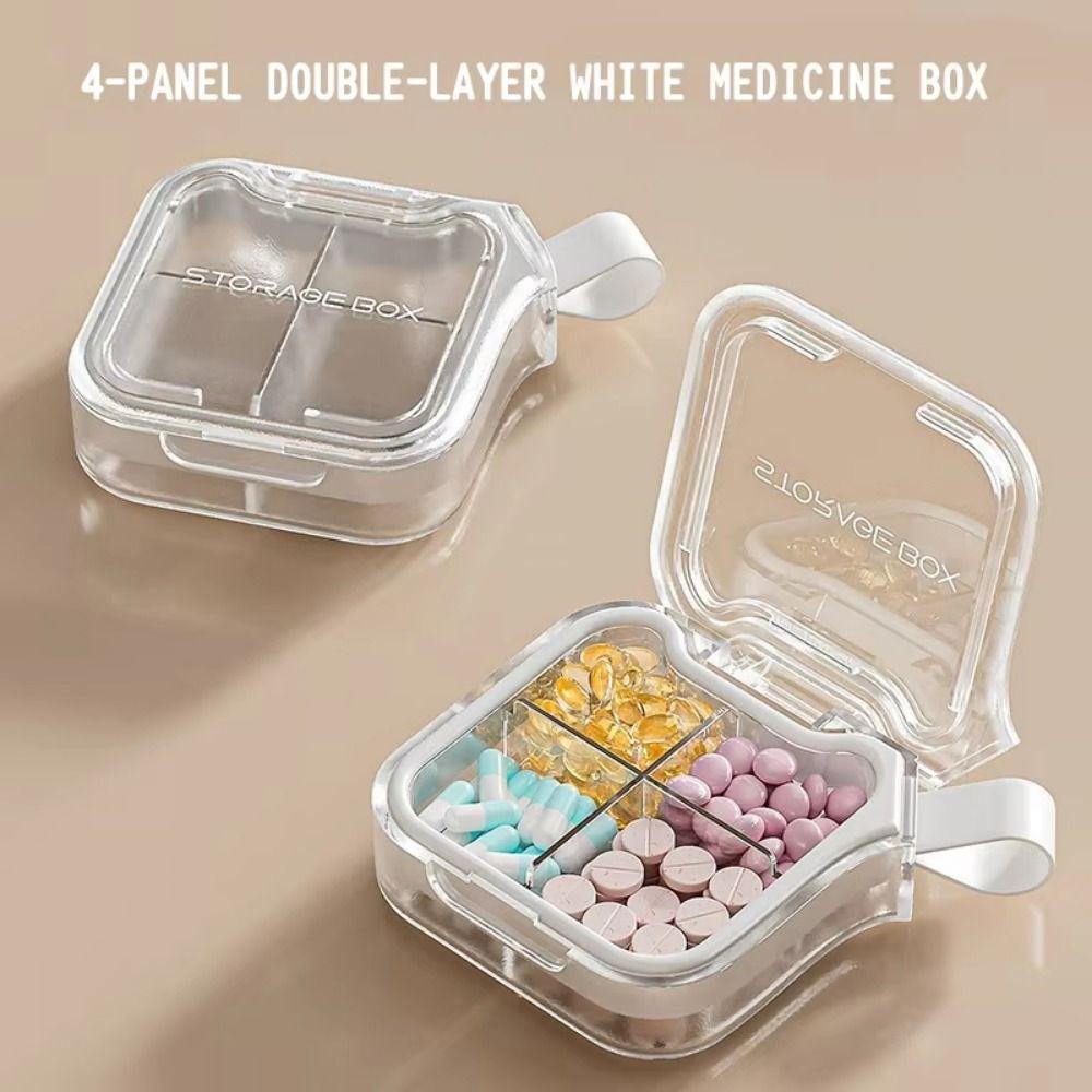 4/7 Grids Portable Pill Box Damp-Proof Food-Grade Sealed Pill Dispenser Large Capacity with Handle Travel Medicine Case