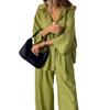 Spring Summer Women's 2 Pieces Outfits, Loose Plus Size Shirt & Long Pants Set, Casual European American Style Clothing