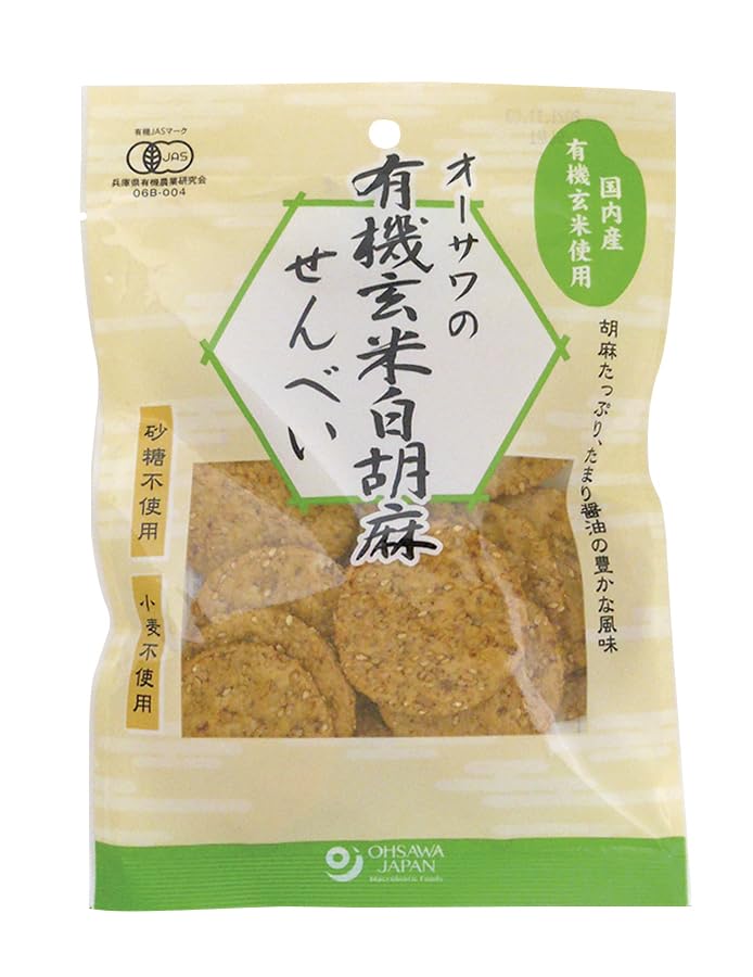 Osawa Organic Brown Rice White Sesame Rice 60g X 6 Packs Crackers,