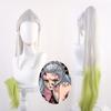 Synthetic Wig for Cosplay Daki-Inspired Character Silver Green Gradient Long Hair Costume Anime Party Ready Stock