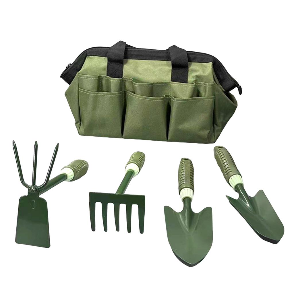 5Pcs Garden Tool Set Including Shovel Trowel Rake and Hoe Lightweight Heavy Gardening Kit for Succulents Potted Plants Planting