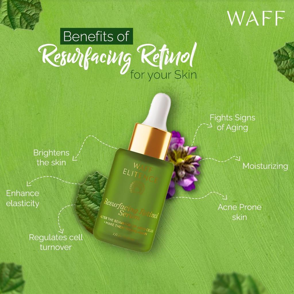 Resurfacing Retinol Face Serum 30ml | Anti-Aging & Wrinkle Formula | Help in Brightens Skin, Reduces Fine Lines |UNISEX